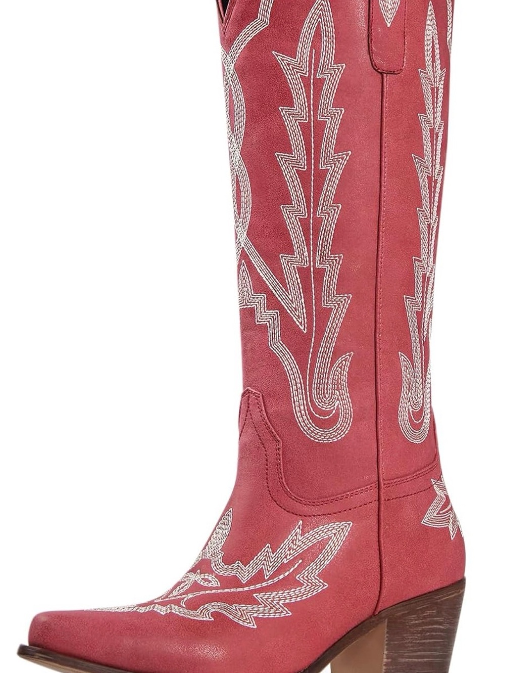 Women’s Red Embroidered Western Knee-High Boot sz 6.5
